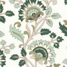 Green Flowers and Vines Italian Print Paper ~ Rossi Italy